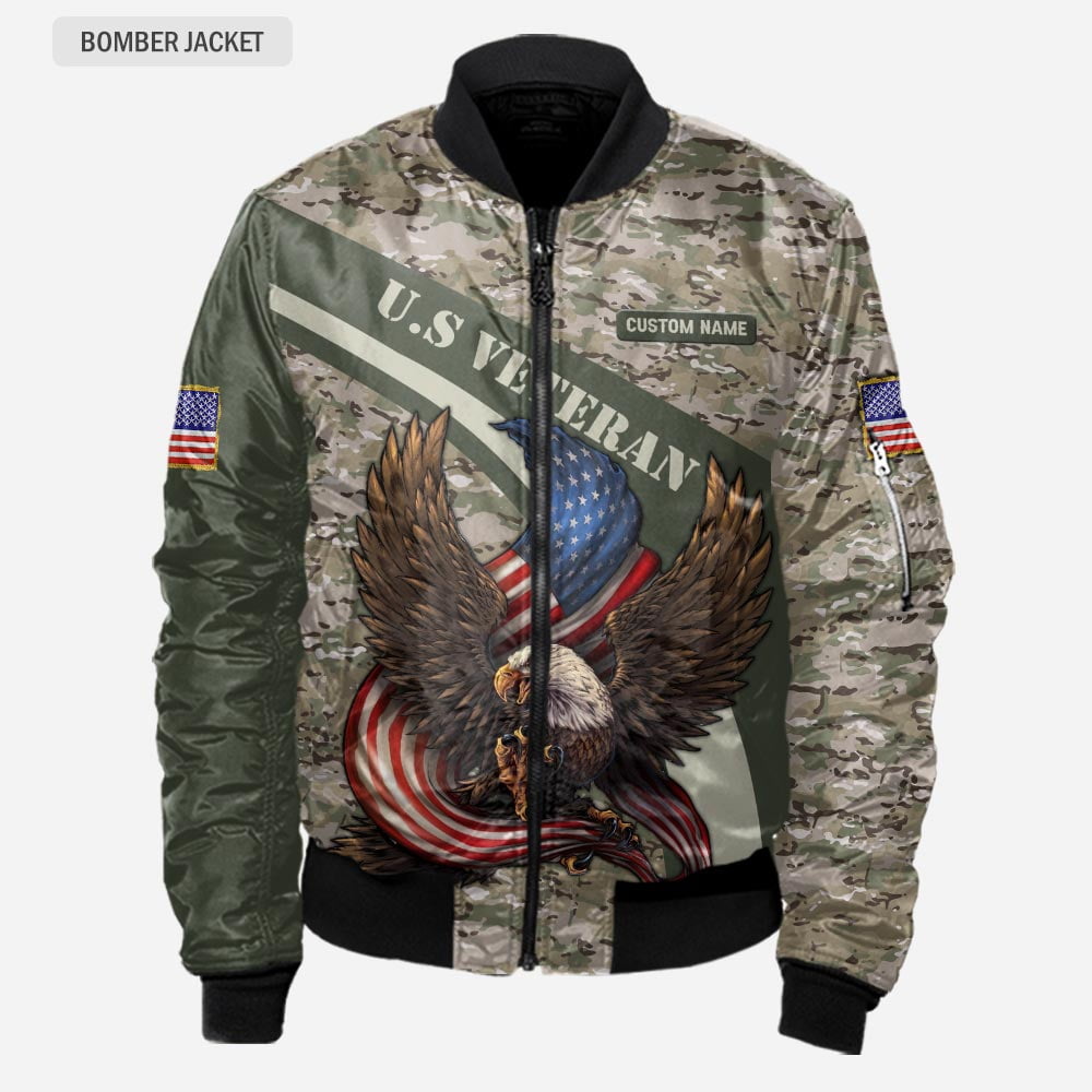 I am a US Veteran - Bomber Jacket - 999Custom.com