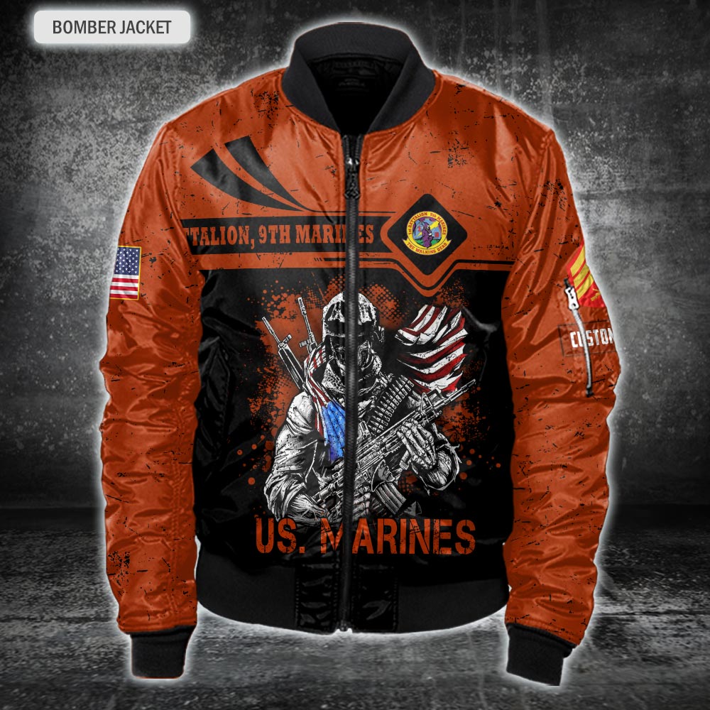 Beware Of The Veteran - Marine Battalion - Bomber Jacket - 999Custom.com