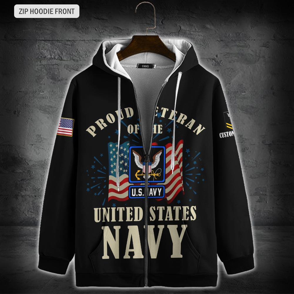 US Military - US Navy - Zip Hoodie - 999Custom.com