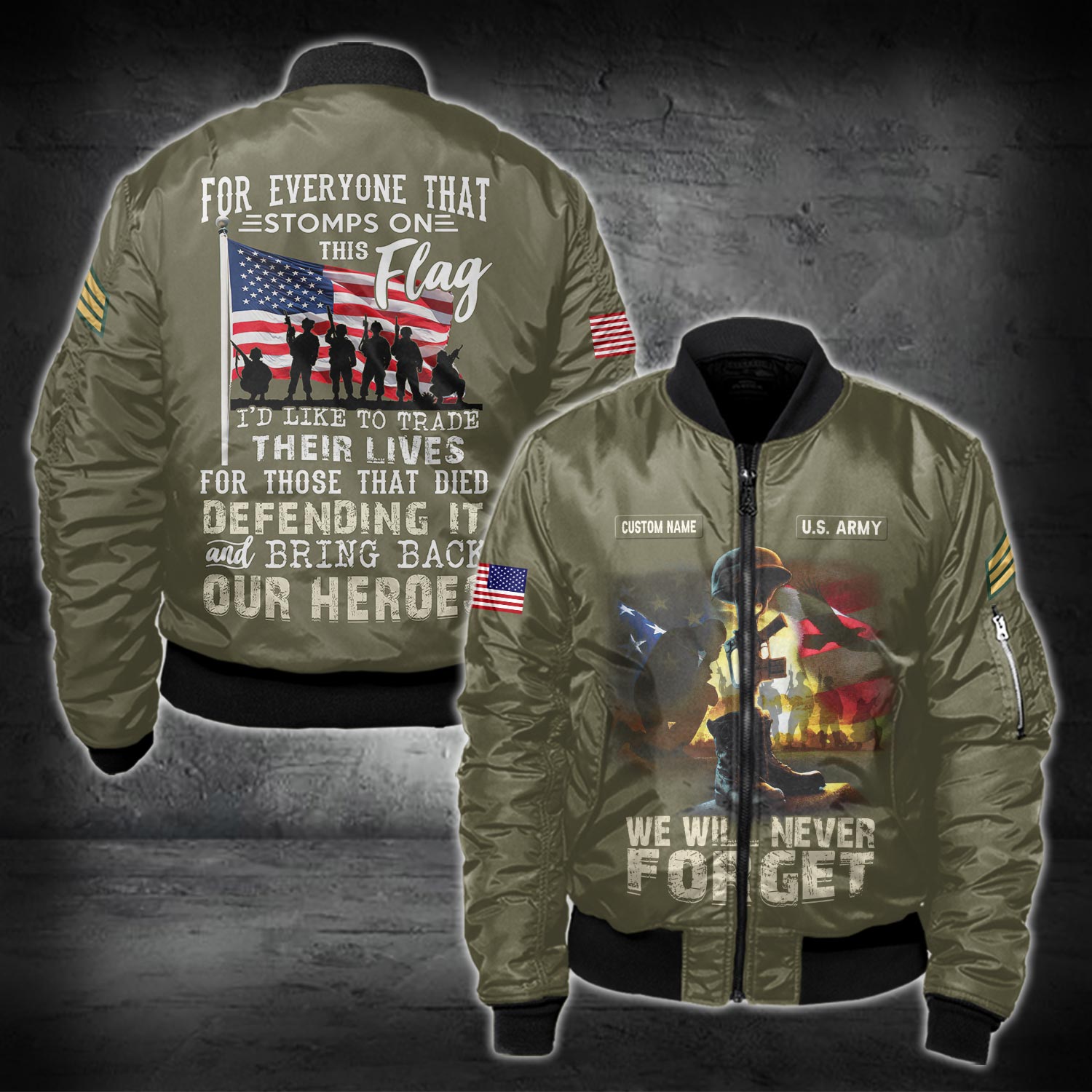 US Military - US Army - Bomber Jacket - 999Custom.com