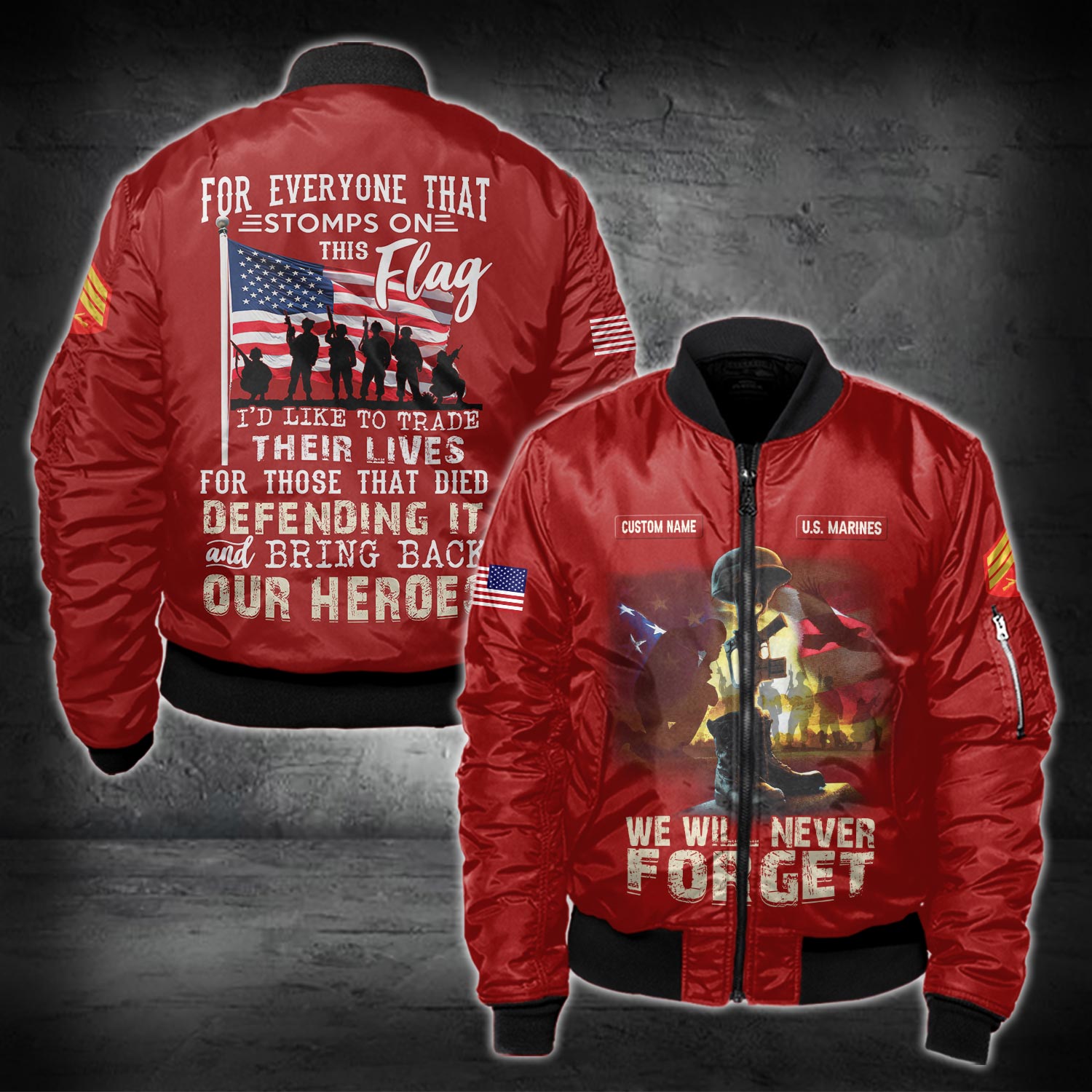 US Military - US Marine Corps - Bomber Jacket - 999Custom.com