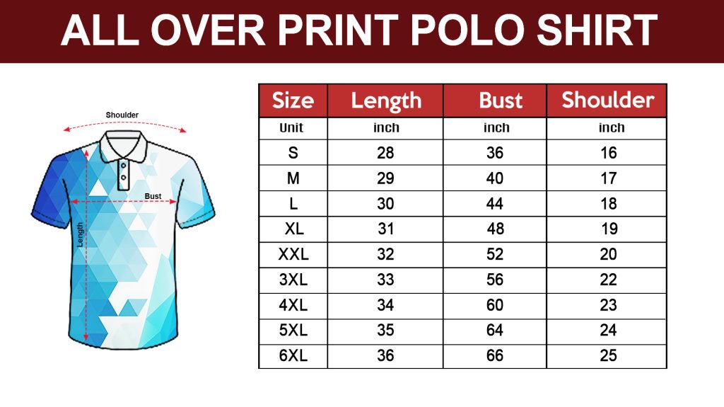 Size Chart - 999Custom.com