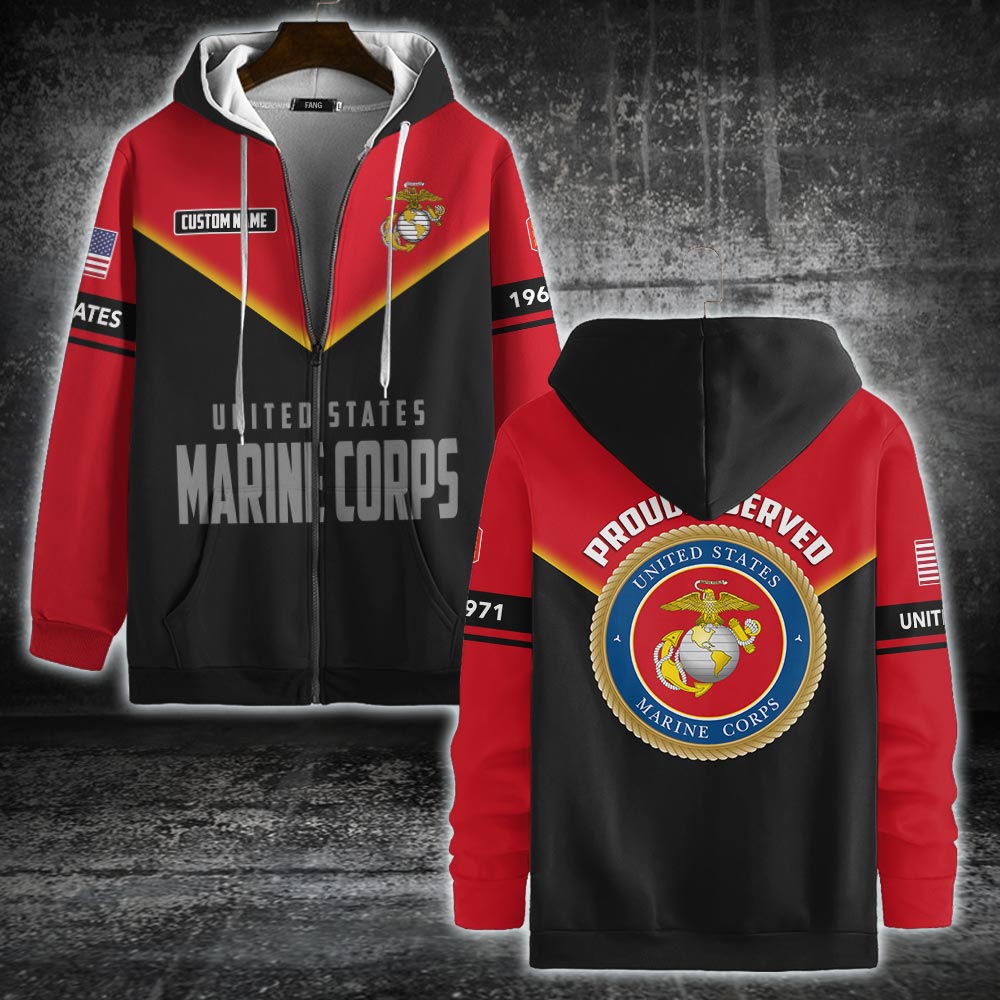 US Marine Corps - Zip Hoodie - 999Custom.com